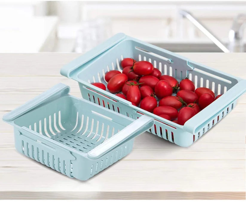 adjustable fridge storage basket