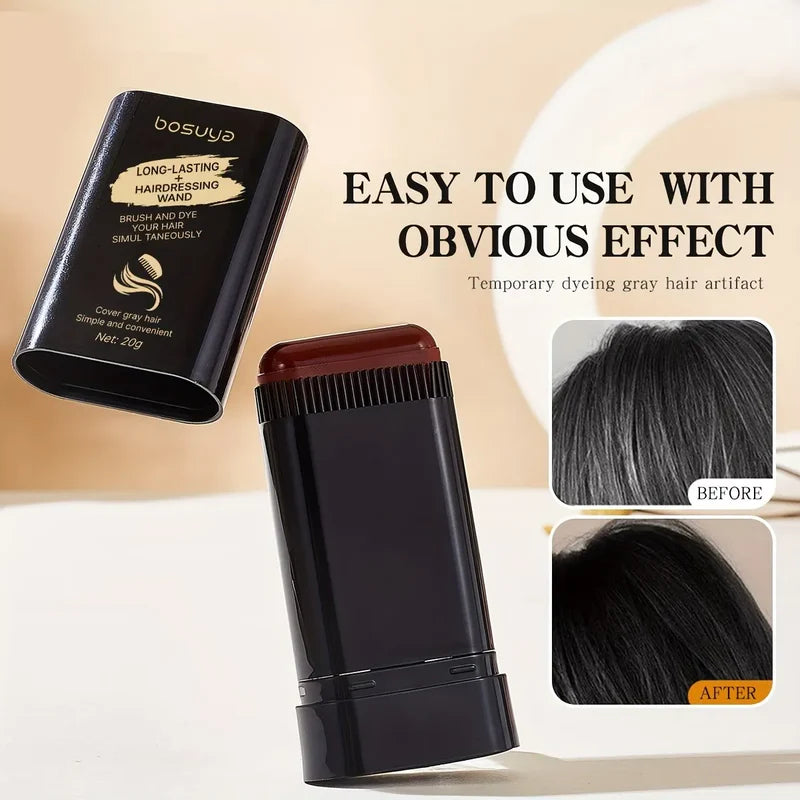 Hair Color Touch-Up Stick – Instant Gray Root Concealer Wand for Women & Men not water proof