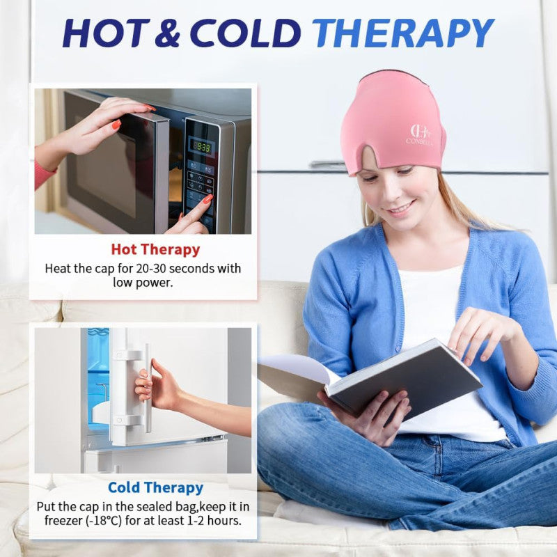 Migraine Relief Cap, Soothing Headache Ice Face Mask mix coolers