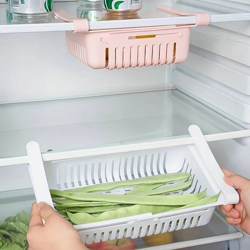 adjustable fridge storage basket