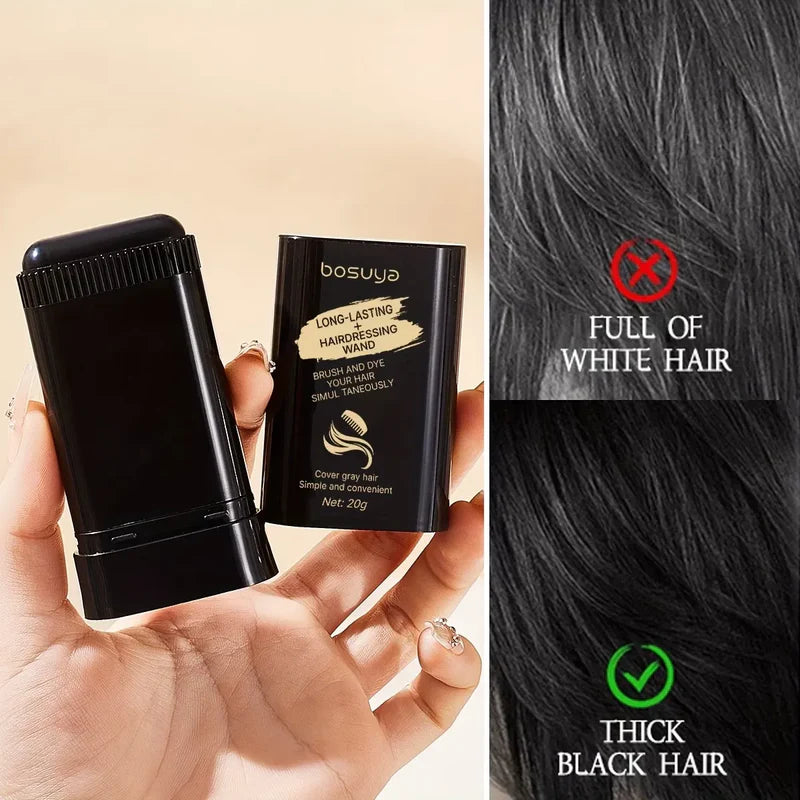 Hair Color Touch-Up Stick – Instant Gray Root Concealer Wand for Women & Men not water proof