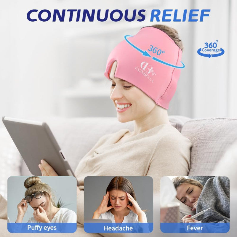 Migraine Relief Cap, Soothing Headache Ice Face Mask mix coolers