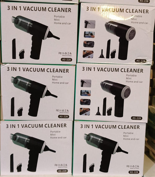 3-in-1 Portable Mini Vacuum Cleaner – Cordless Handheld Power for Car