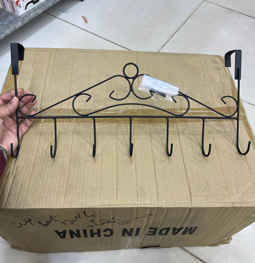 No-Drill Space-Saving Door Hanger | 7 Hooks for Coats, Bags & Towels