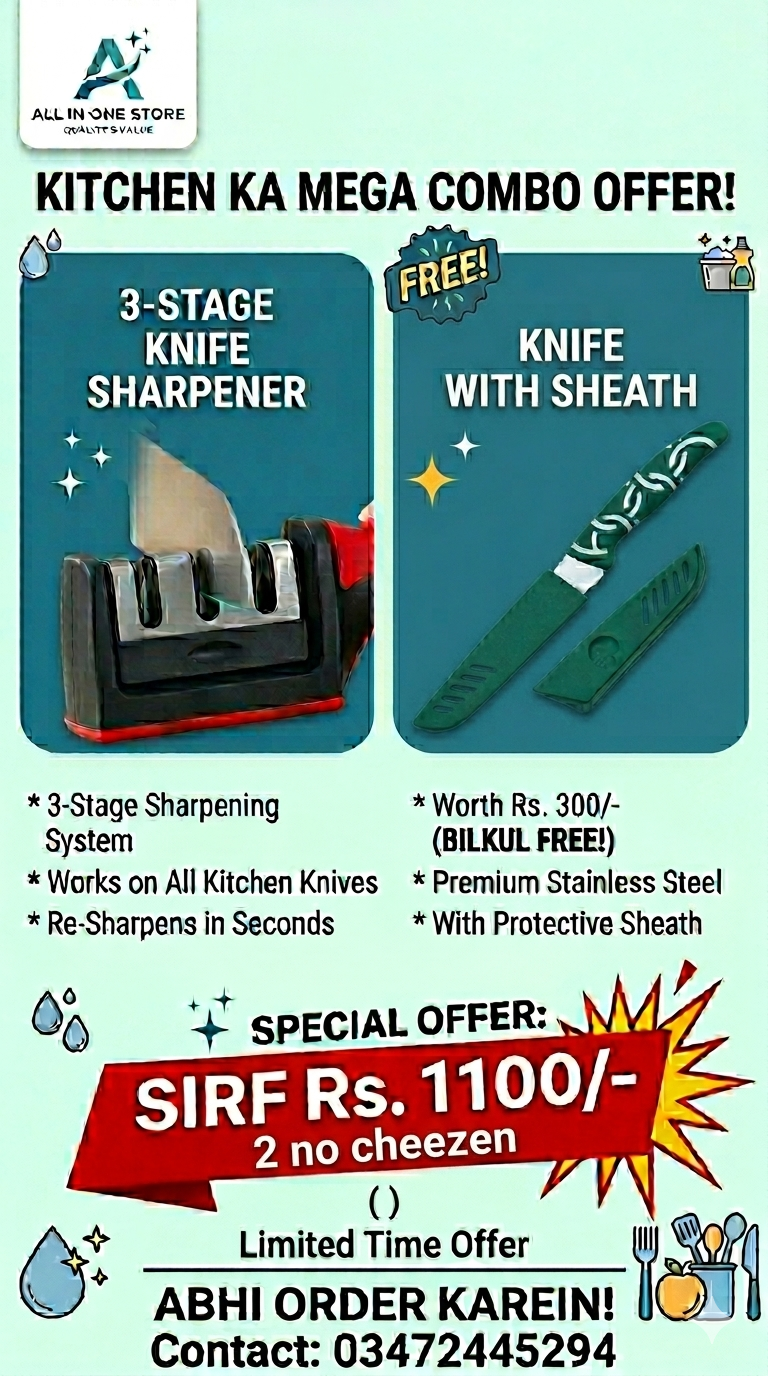 3-Stage Knife Sharpener – Repair, Sharpen & Polish